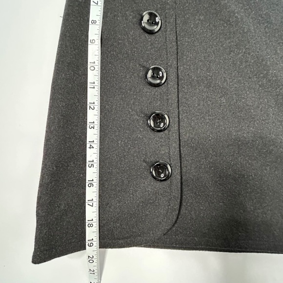 Per Se Gray Wool Cashmere Blend Button Front Mini Skirt - Women's Size 8 - Picture 7 of 10